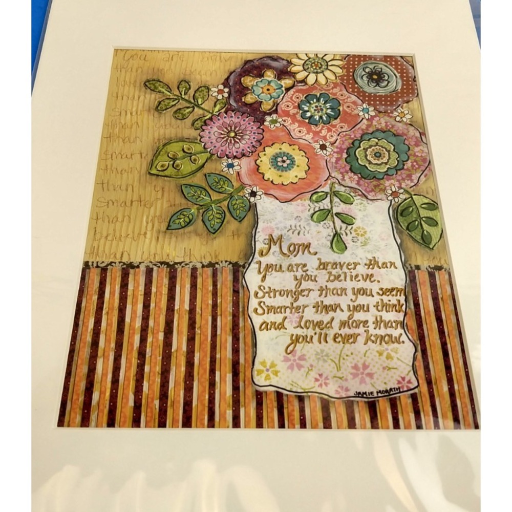 Jamie Morath Mom Mother's Day Loving Heart Art Print Cozy Matted 11x14 Floral